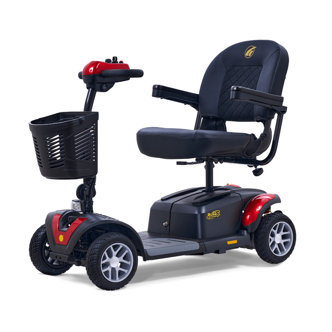 Buzzaround EX 4-Wheel Velvet Red Angled View