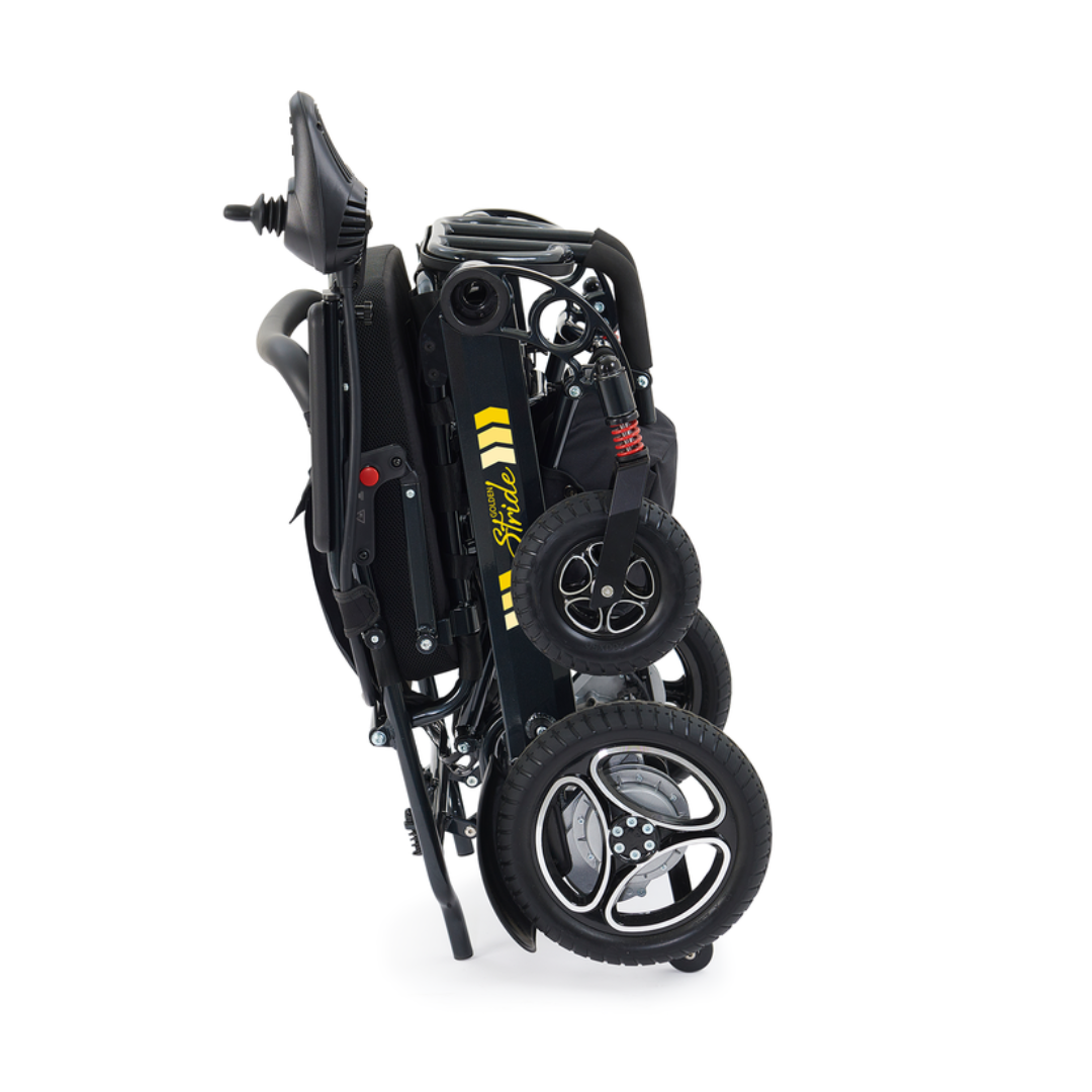 Golden Stride Power Wheelchair Folded sitting upright