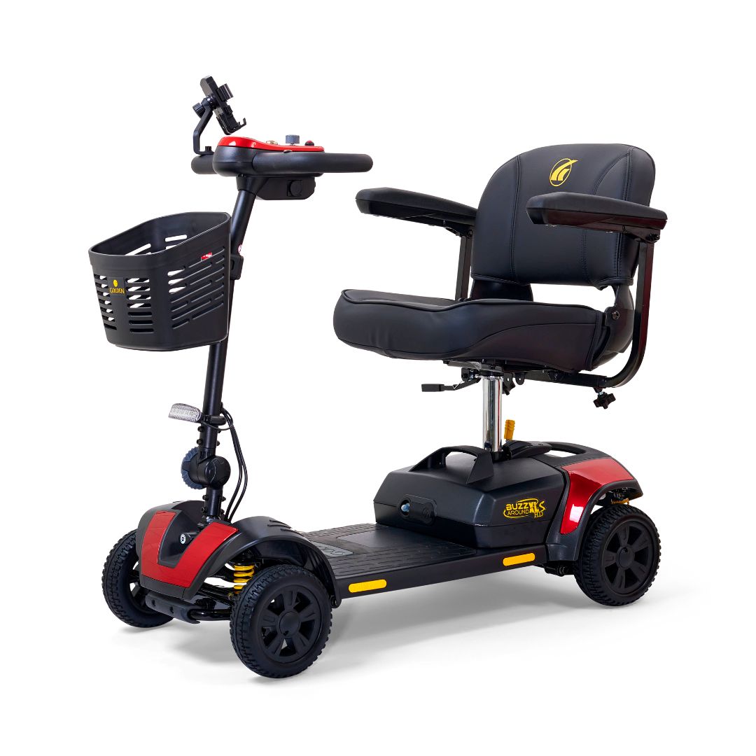 Buzzaround XLS-HD 4-Wheel Velvet Red Angled View
