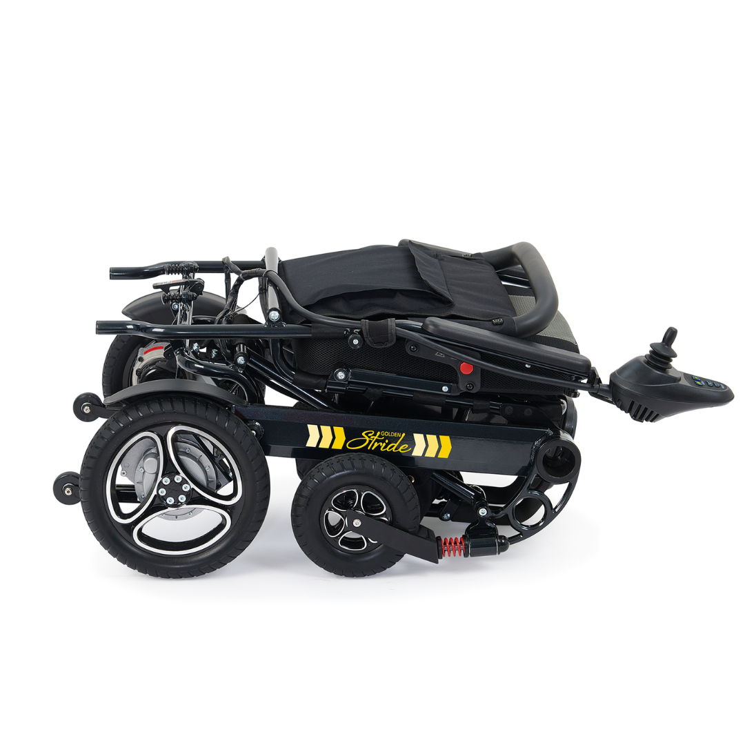 Golden Stride Power Wheelchair folded laying down