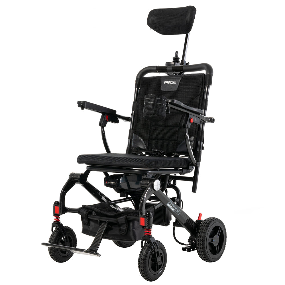 Jazzy Carbon Black Left Angle View with Headrest Extended