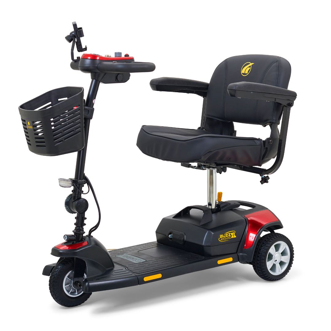 Buzzaround XL 3-Wheel Velvet Red Angled View