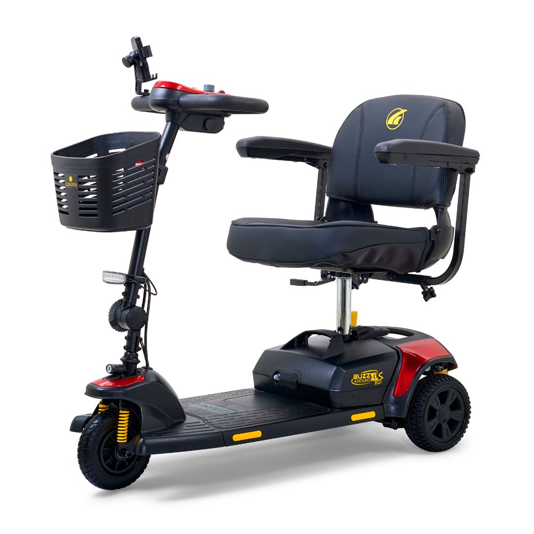 Buzzaround XLS-HD 3-Wheel Velvet Red Angled View