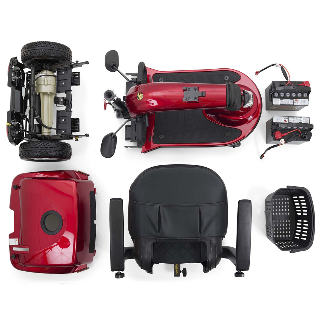Companion 3-Wheel Mid Size Crimson Red Disassembled View