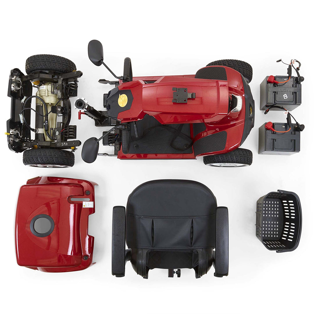 Companion 4-Wheel Full Size Crimson Red Disassembled View