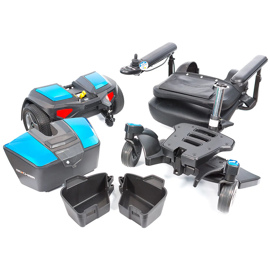 Pride Go Chair Sapphire Blue Disassembled View