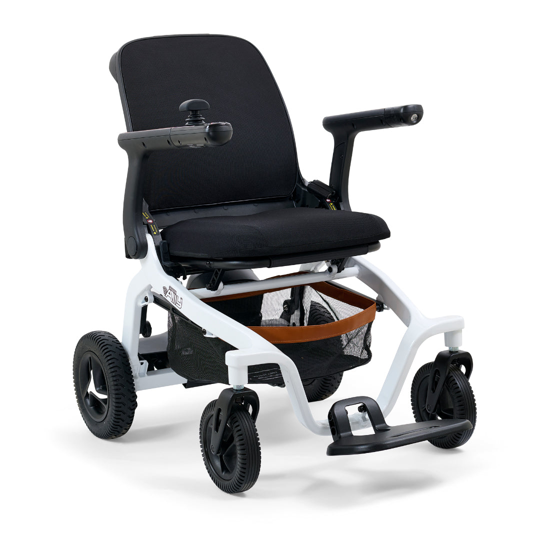 Golden Ally Power Wheelchair White Angled View
