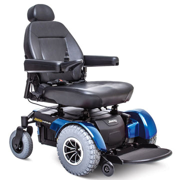 Jazzy 1450 Viper Blue Angled View