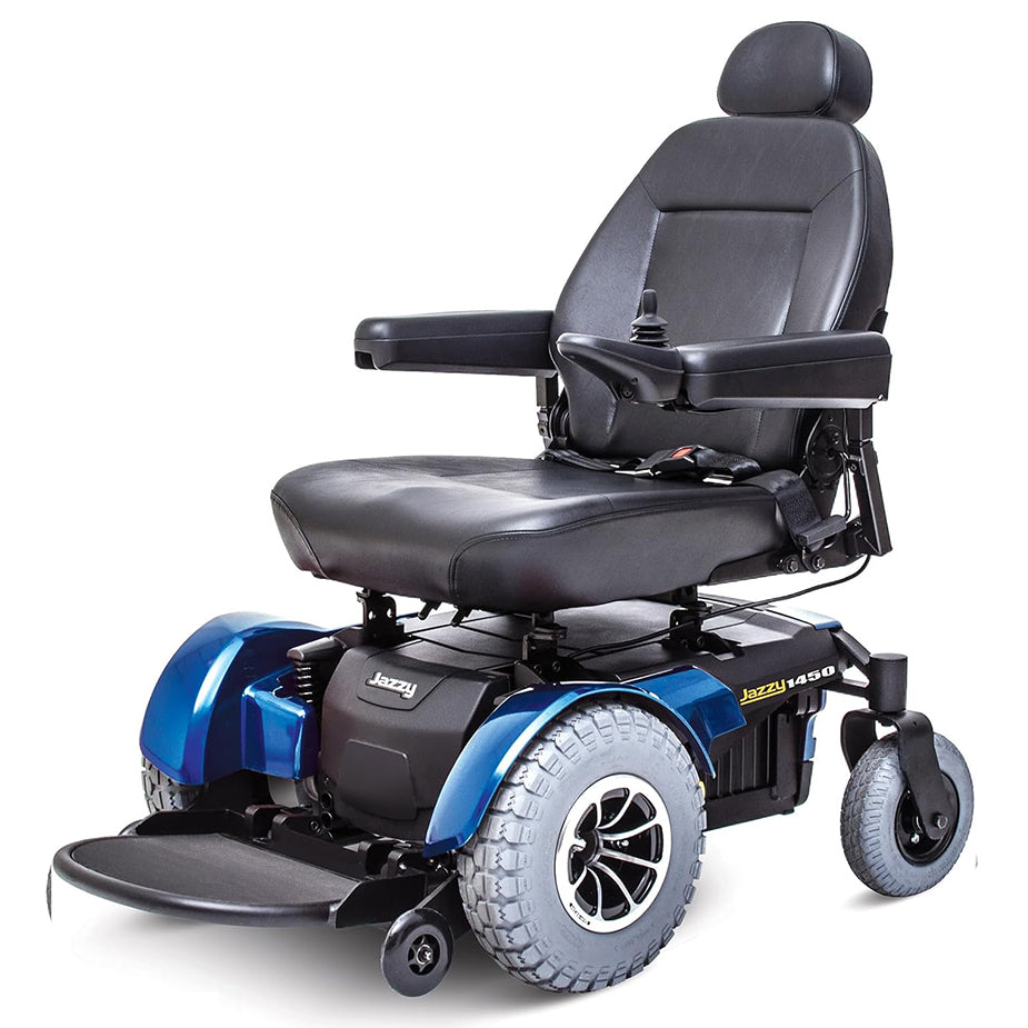 Jazzy 1450 Viper Blue Left Angled View
