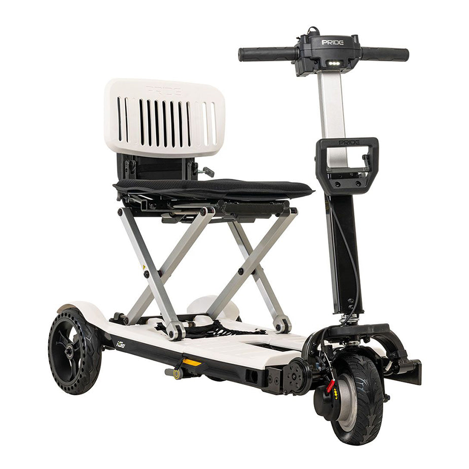 Pride i-Go Folding Scooter White Angled View