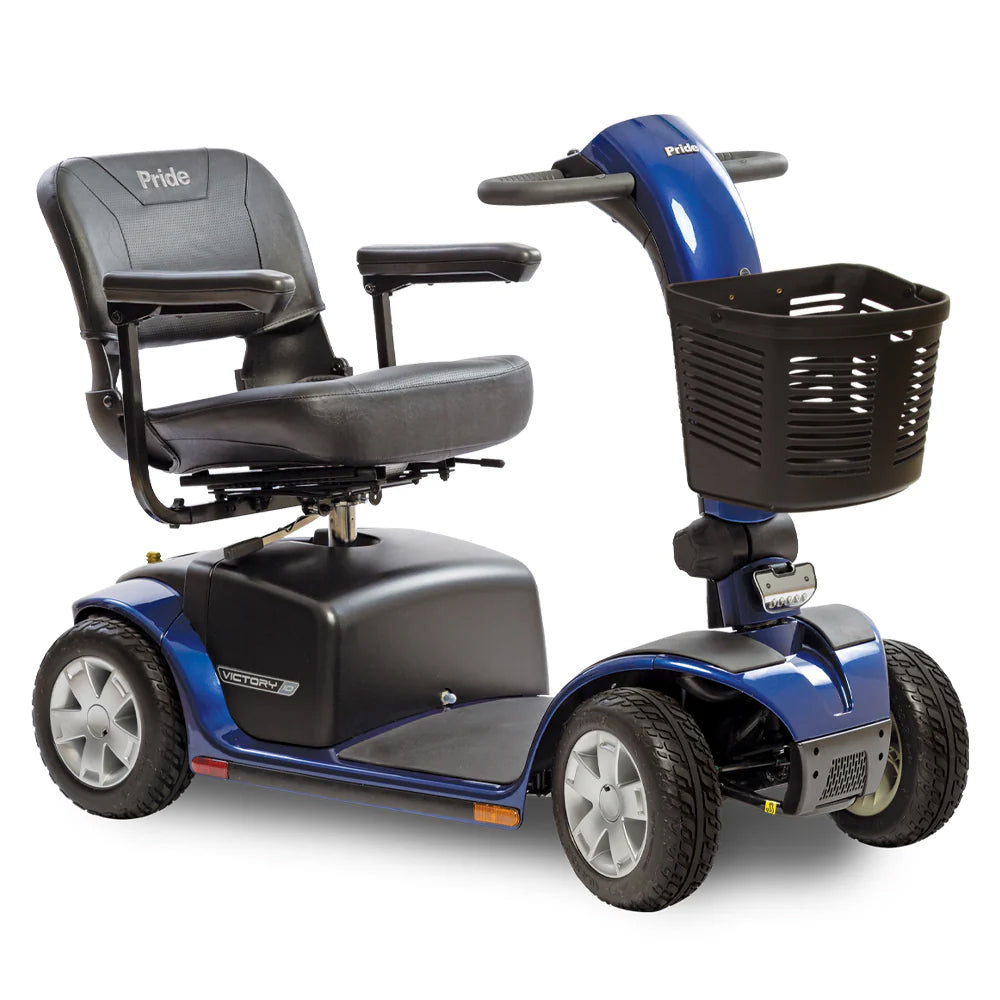 Victory 10 4-Wheel Mobility Scooter Candy Viper Blue Angled View